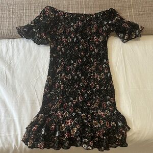 Olivaceous Black Smocked Skirt